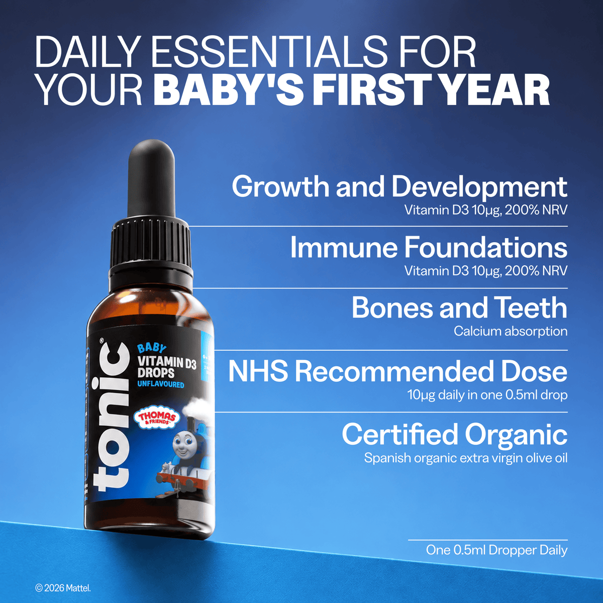 Tonic Health Unflavoured Thomas & Friends™ Baby Vitamin D3 Drops Thomas & Friends™ Baby Vitamin D3 Drops
