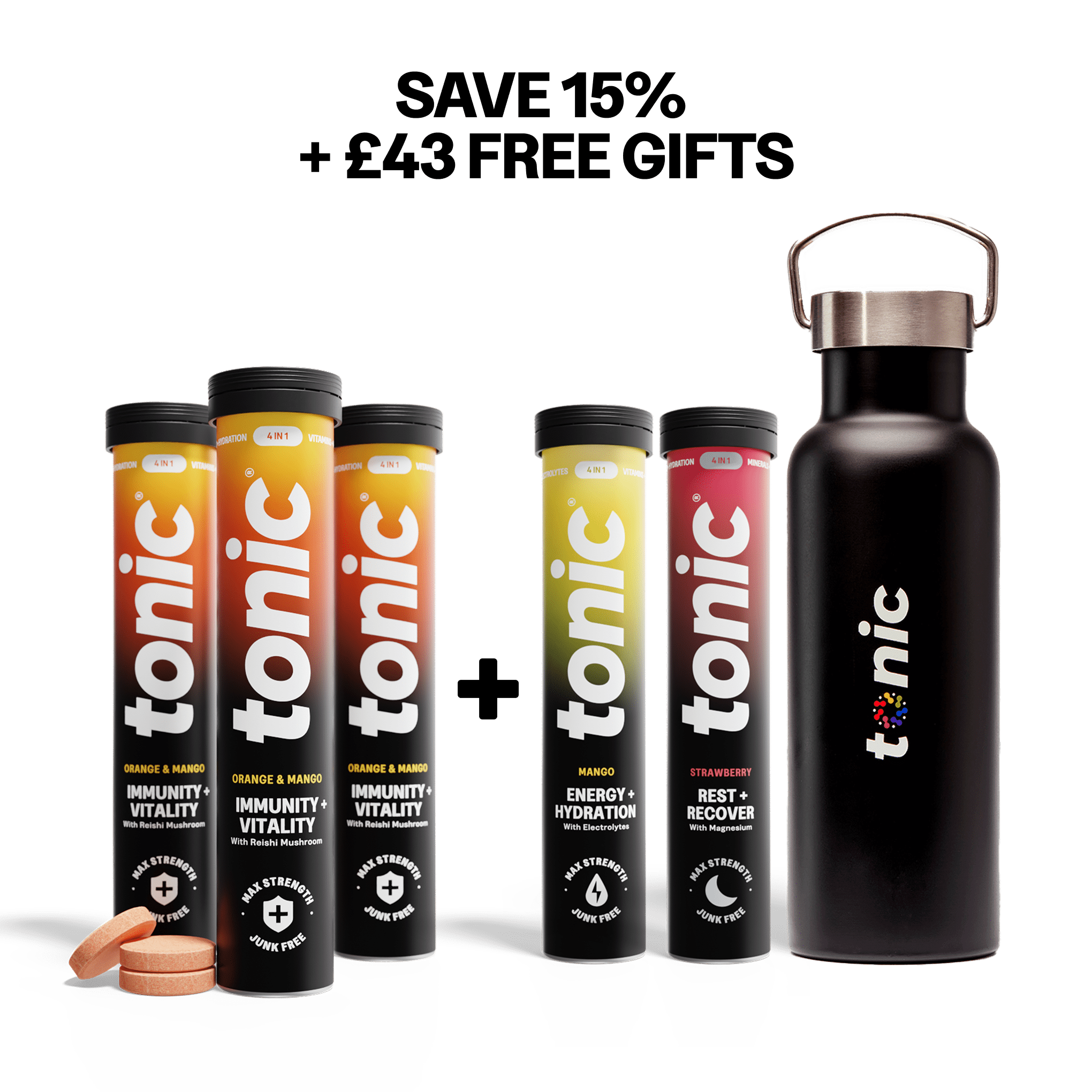 Tonic Health Immunity + Vitality - 2 months Daily Immunity - Vegan Health Supplement | Tonic Health