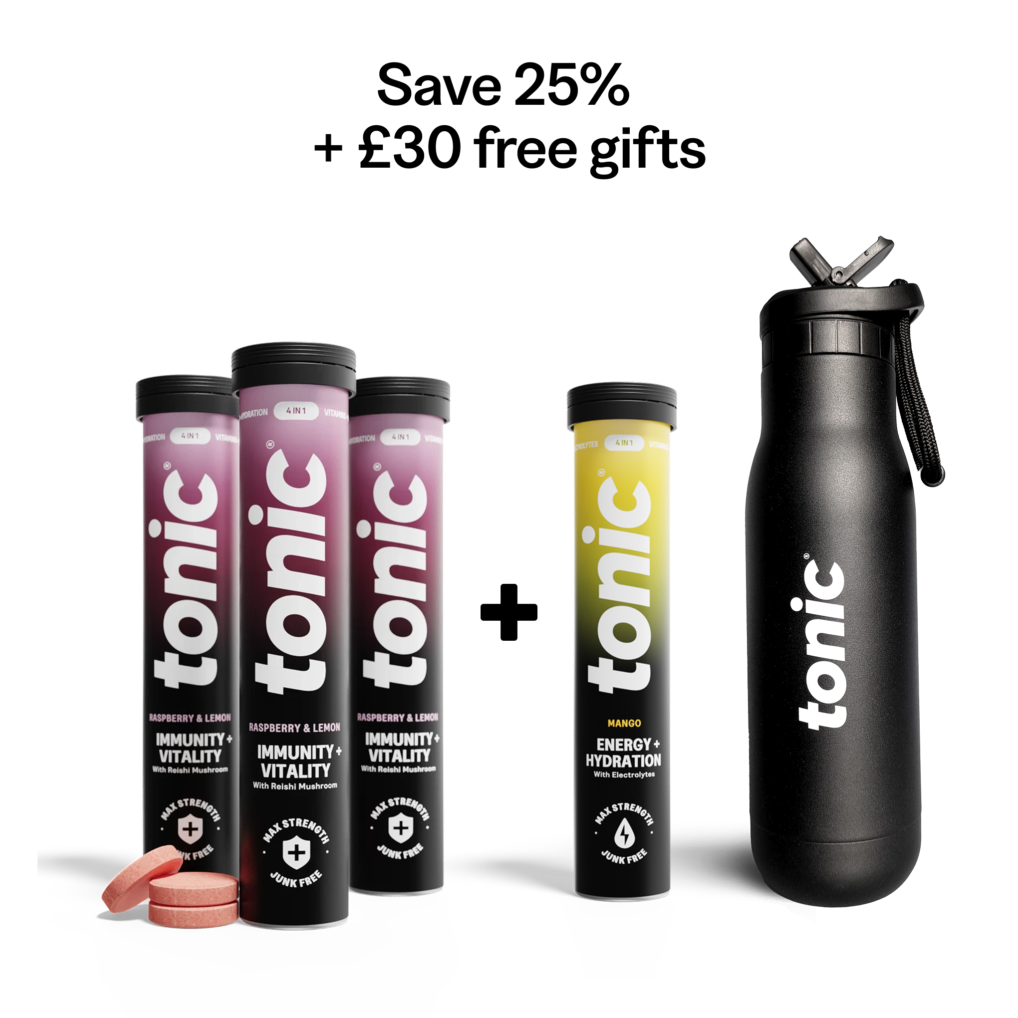 Tonic Health Welcome pack Immunity + Vitality - 2 months Daily Immunity - Vegan Health Supplement | Tonic Health