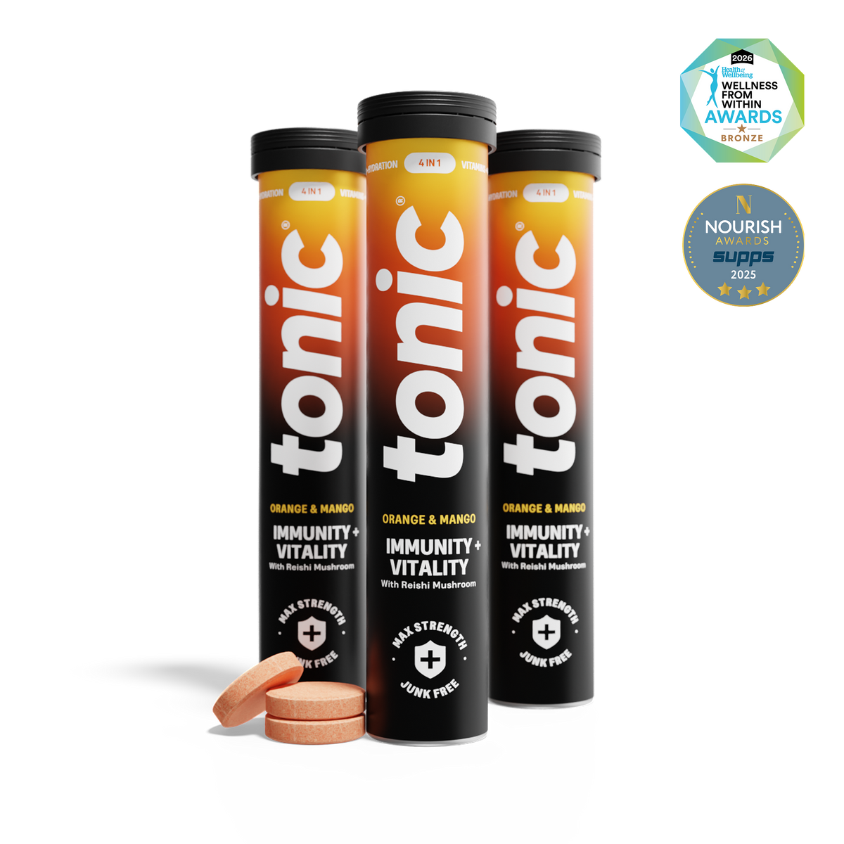 Tonic Health Orange & Mango Immunity + Vitality Daily Immunity - Vegan Health Supplement | Tonic Health