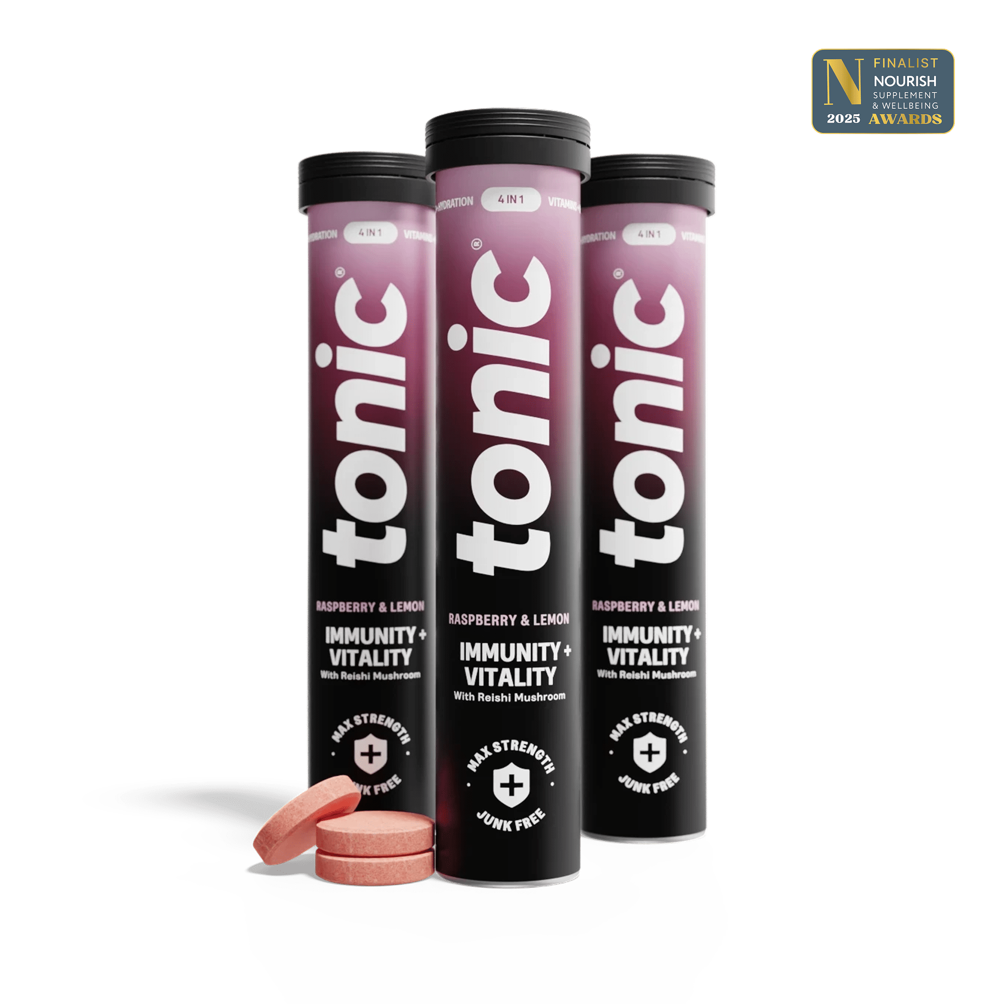Tonic Health Raspberry & Lemon Immunity + Vitality Daily Immunity - Vegan Health Supplement | Tonic Health