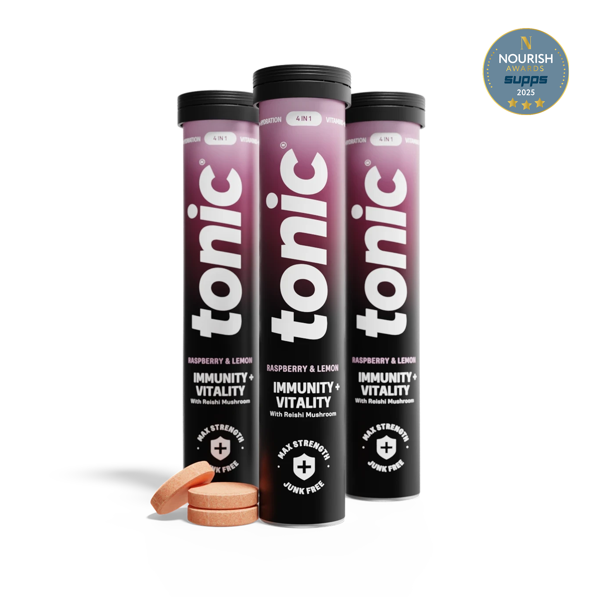 Tonic Health Raspberry & Lemon Immunity + Vitality Daily Immunity - Vegan Health Supplement | Tonic Health