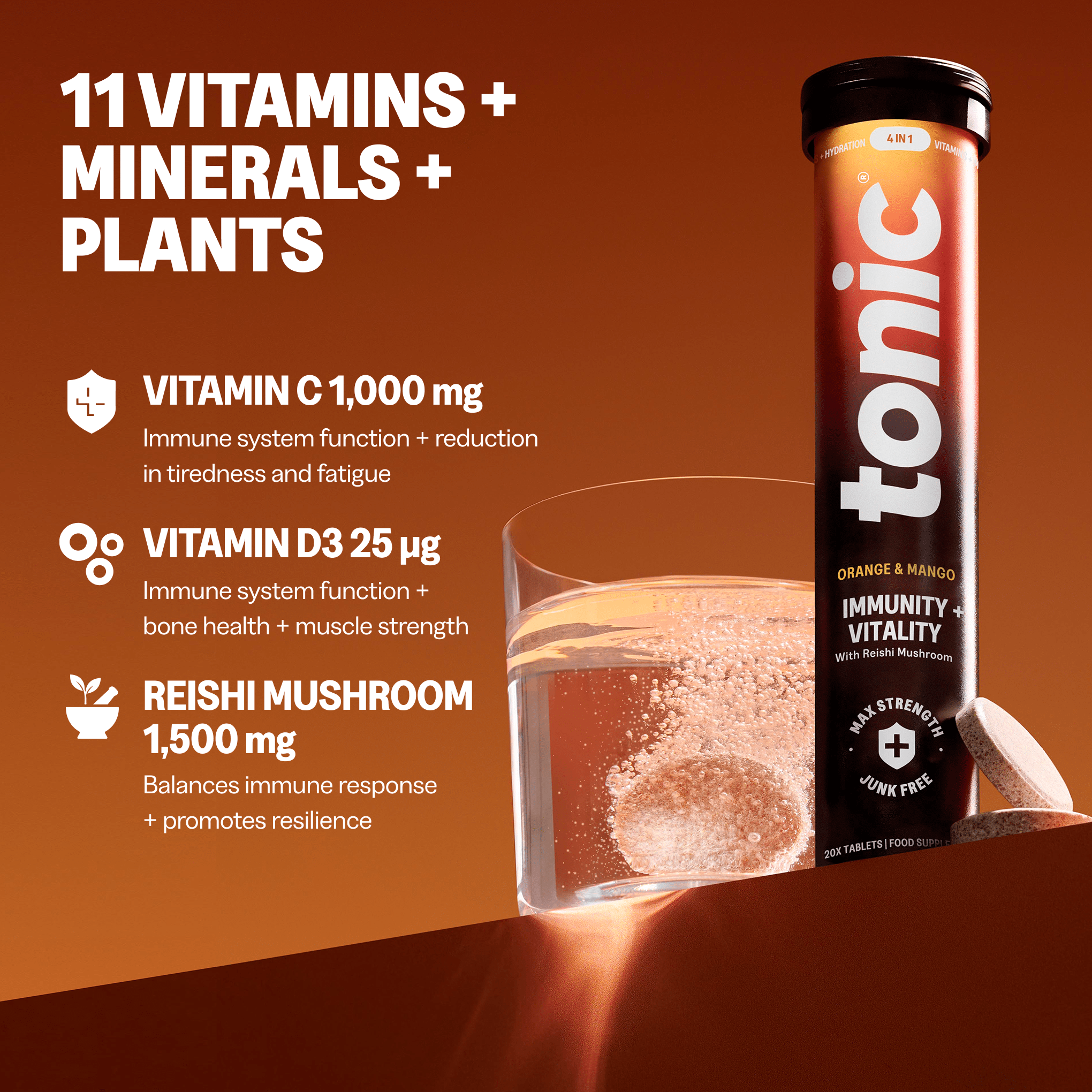 Tonic Health Immunity + Vitality Daily Immunity - Vegan Health Supplement | Tonic Health