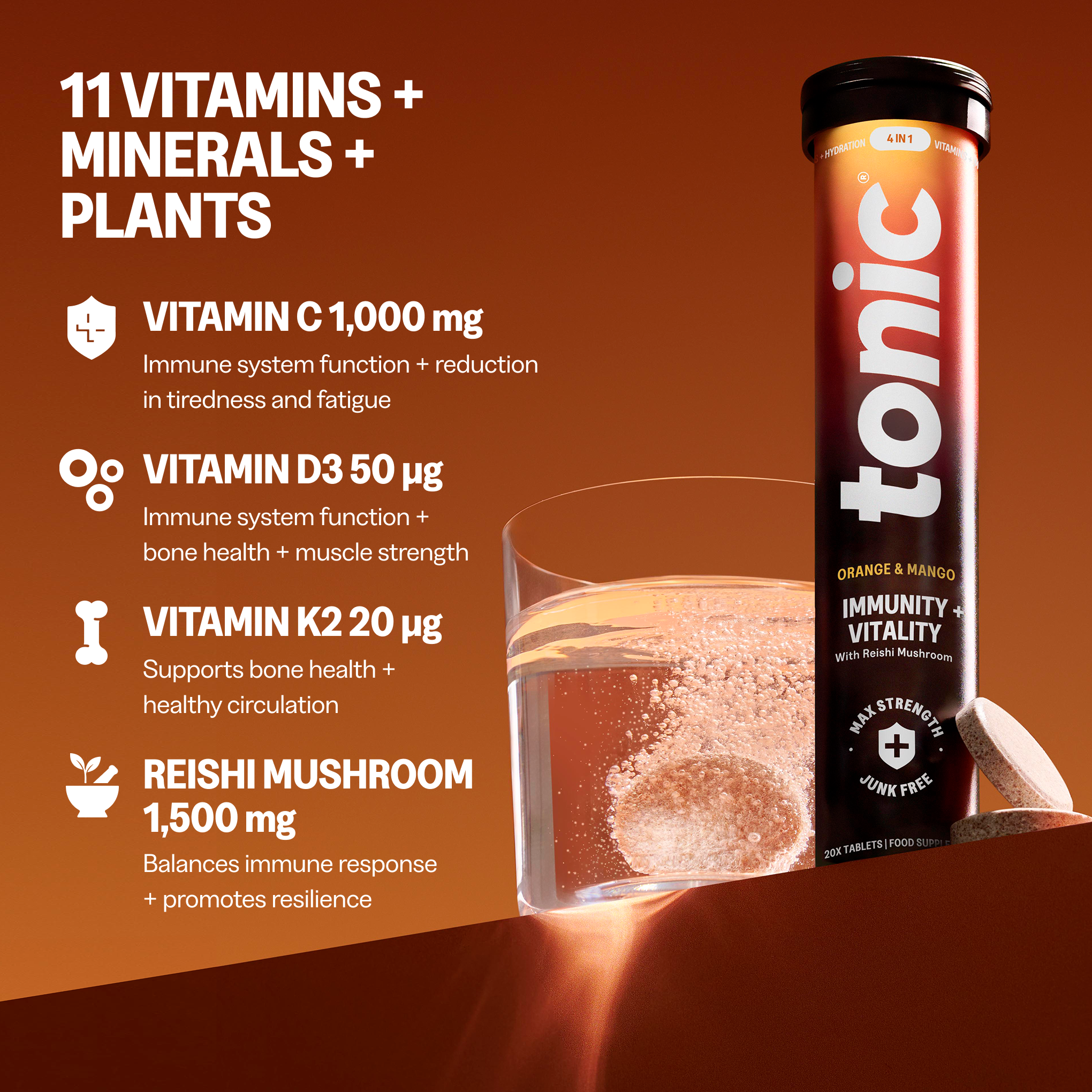 Tonic Health Immunity + Vitality Daily Immunity - Vegan Health Supplement | Tonic Health