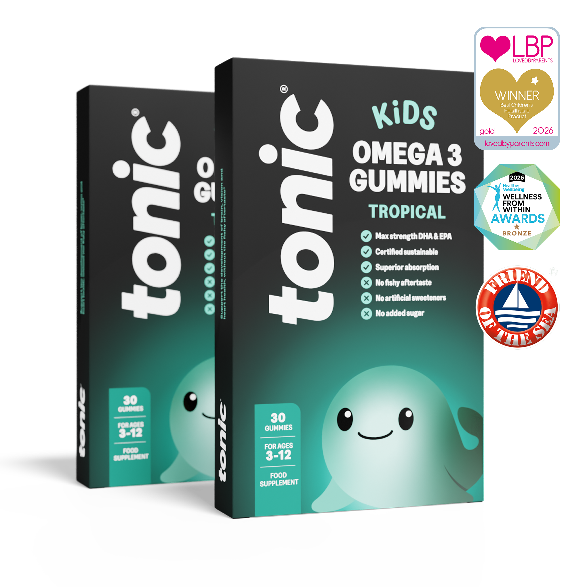 Tonic Health Tropical Kids Omega-3 Gummies Kids Omega-3 Gummies | DHA & EPA for Brain & Vision | Tonic