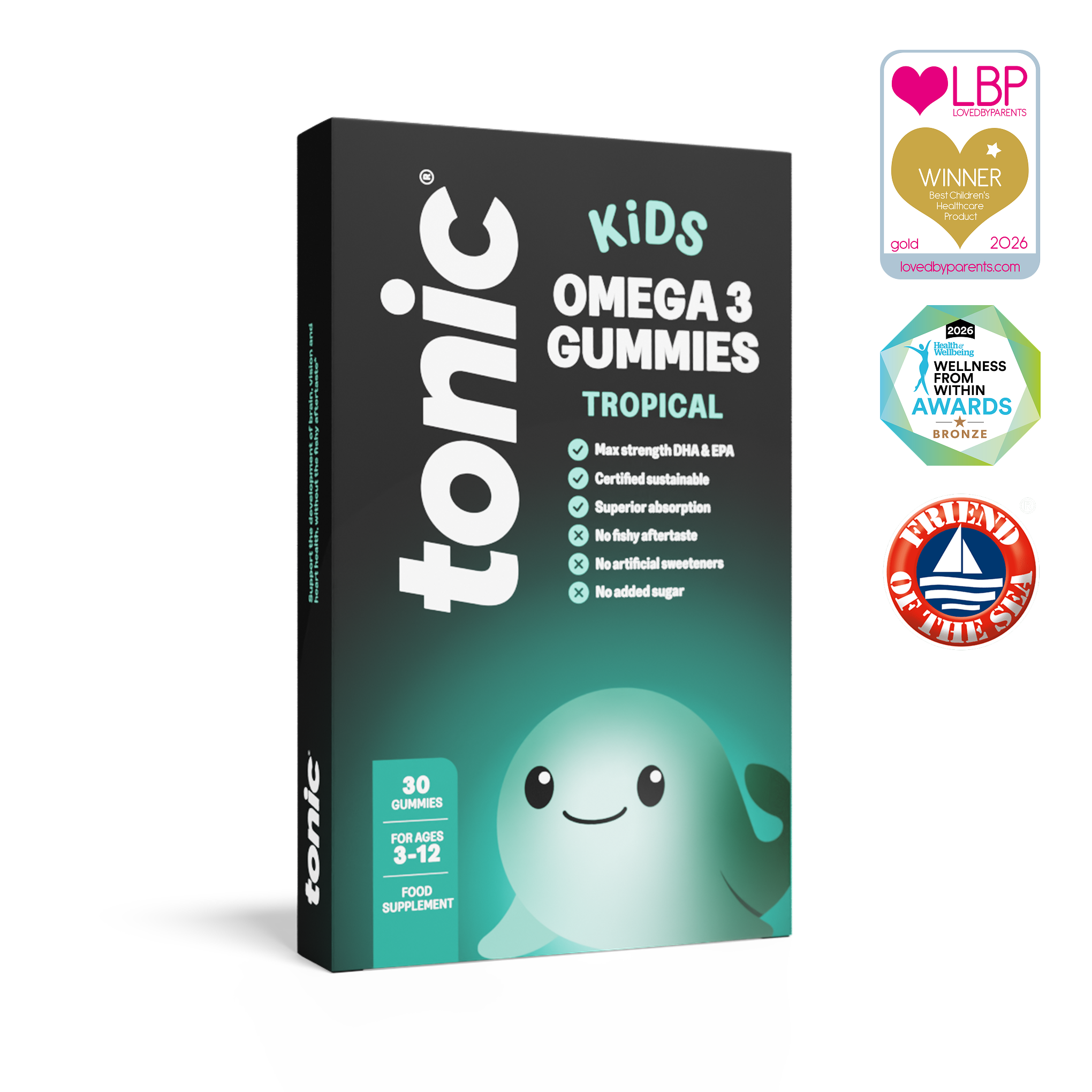 Tonic Health Tropical Kids Omega-3 Gummies | 1 Month Supply | 30 Gummies Kids Omega-3 Gummies | 1 Month Supply | 30 Gummies