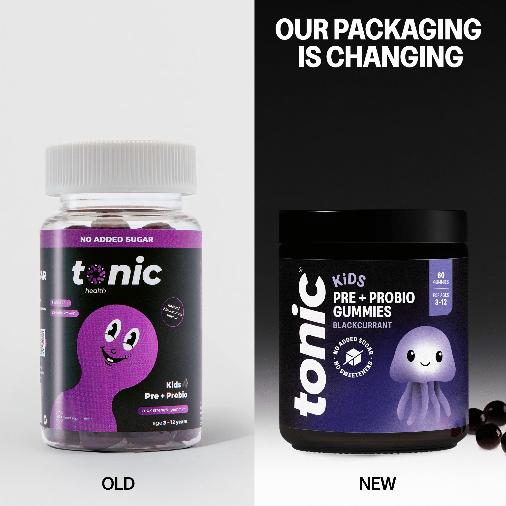 Tonic Health Kids Pre + Probio Gummies | 1 Month Supply | 60 Gummies Tonic Health Kids Pre + Probio Blackcurrant Gummies