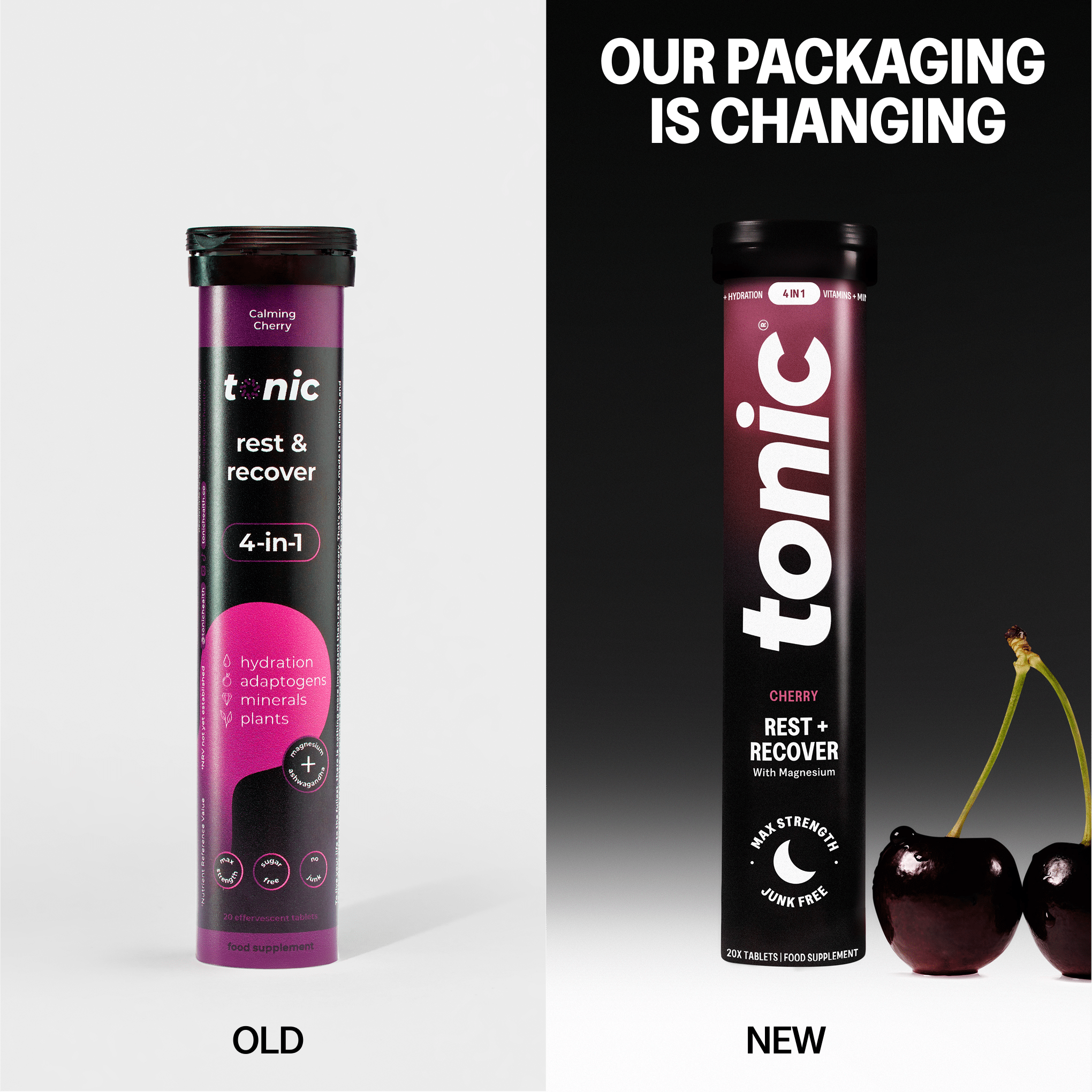 Tonic Health Rest + Recover | 20 Day Supply | 1 Tube Rest & Recover - 4-in-1 Clean Magnesium formula