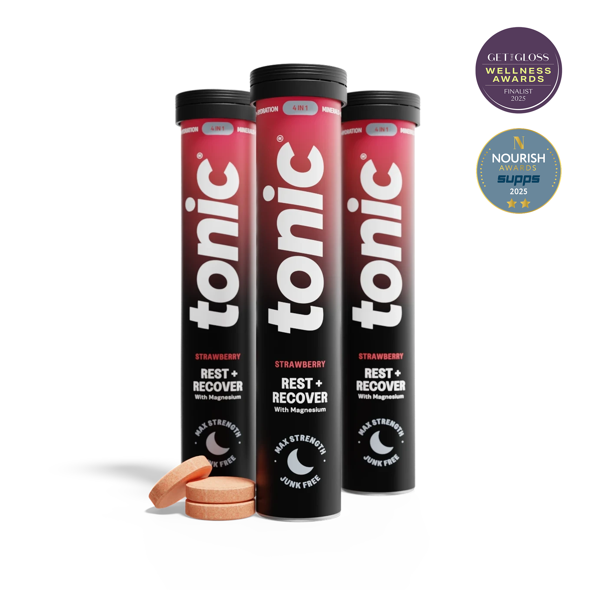 Tonic Health Strawberry Rest + Recover Rest & Recover - 4-in-1 Clean Magnesium formula
