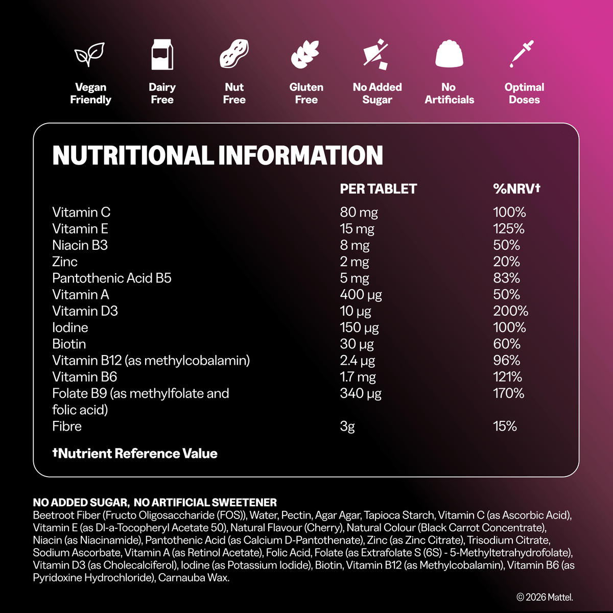 Tonic Health Barbie Barbie™ Kids Multi Gummies offer Tonic Barbie™ Kids Multivitamin Gummies | Cherry Hearts | Tonic Health