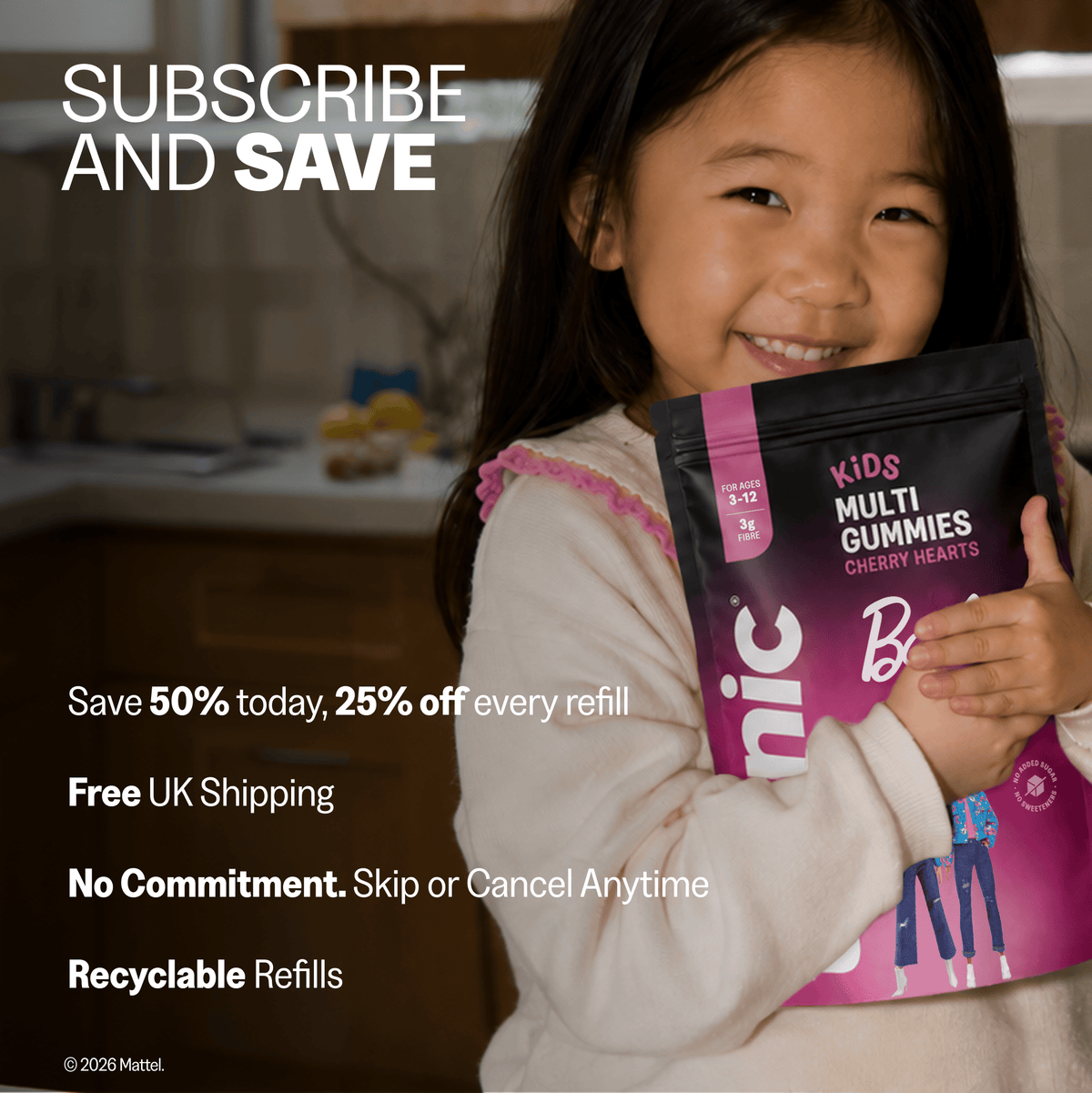 Tonic Health Barbie Barbie™ Kids Multi Gummies offer Tonic Barbie™ Kids Multivitamin Gummies | Cherry Hearts | Tonic Health