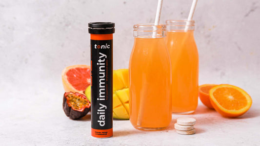 INTRODUCING YOUR NEW DAILY OJ. MORE IMMUNE HEALTH, LESS SUGAR.