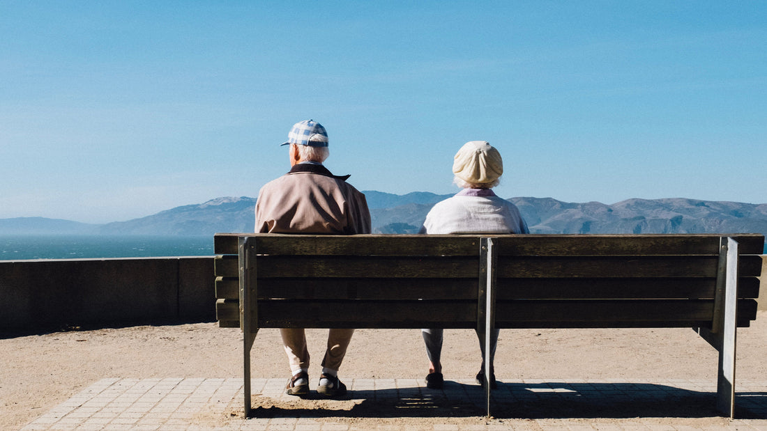 Old couple on bench