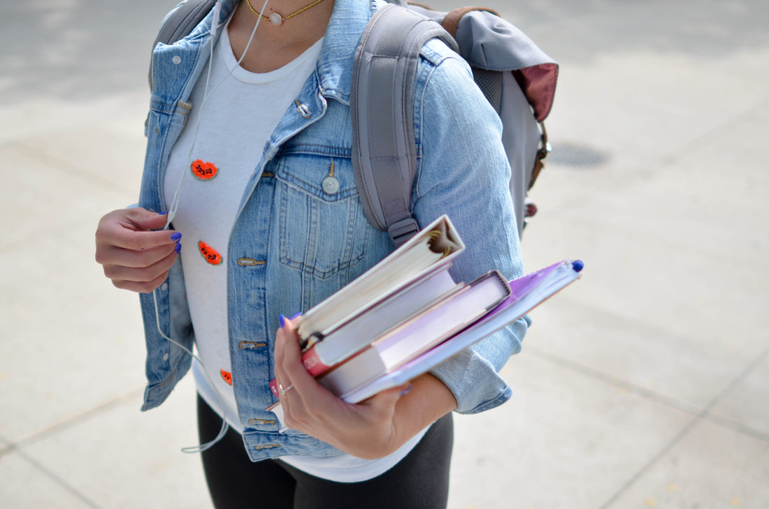 university student on the way to class