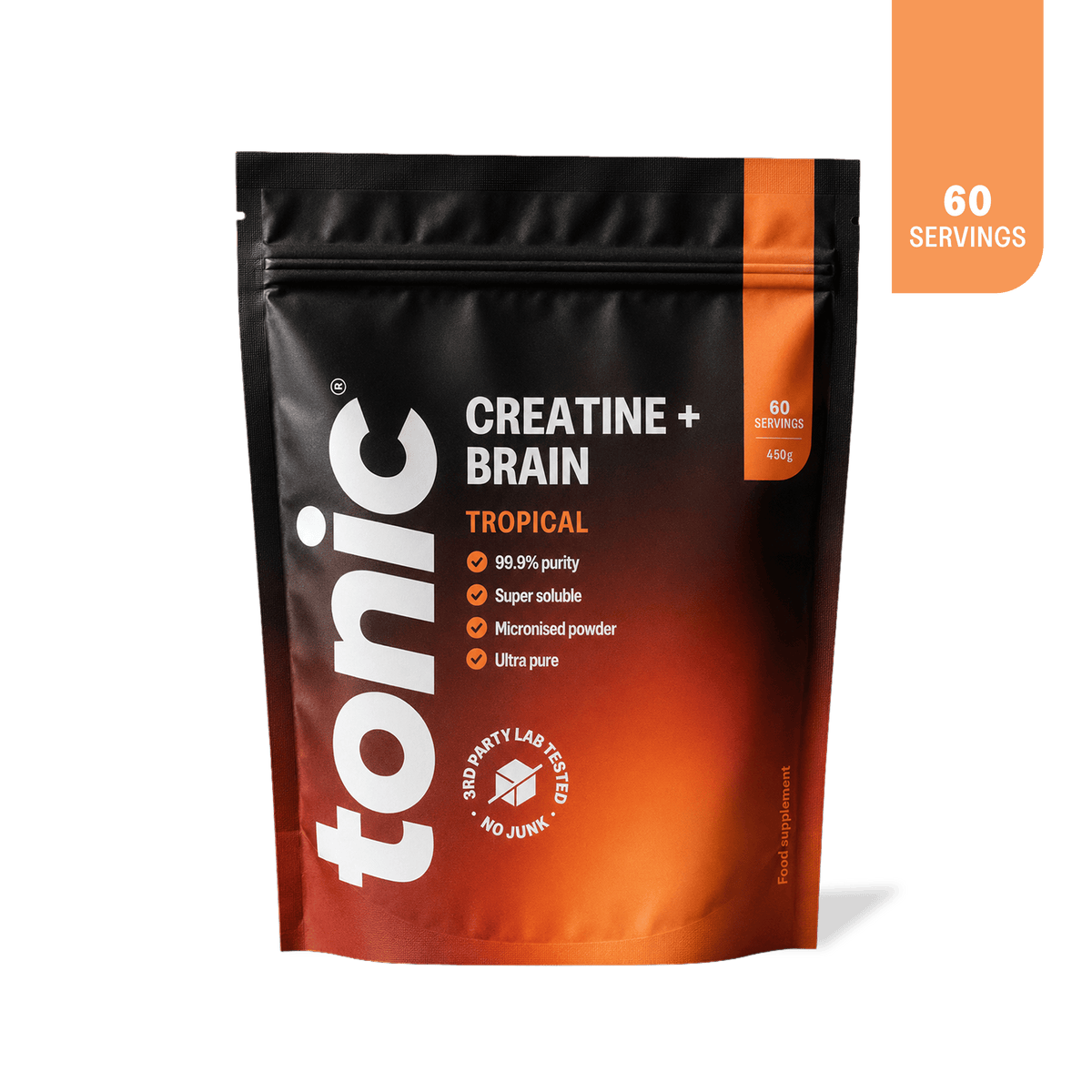 Tonic Health Tropical Creatine + Brain Creatine Monohydrate Powder | Taurine & Biotin | Tonic Health