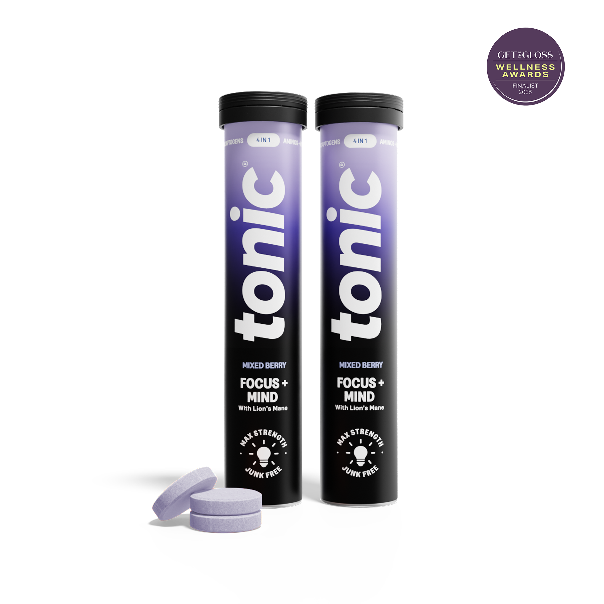 Tonic Health Mixed Berry Focus + Mind | 40 Day Supply | 2 Tubes Focus + Mind - 40 day supply | Tonic Health