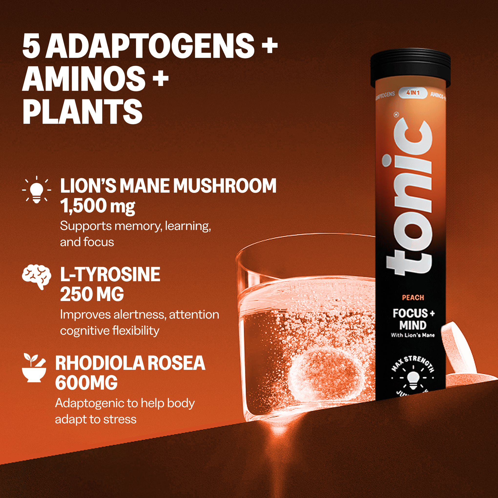 Tonic Health Focus + Mind | 40 Day Supply | 2 Tubes Focus + Mind - 40 day supply | Tonic Health