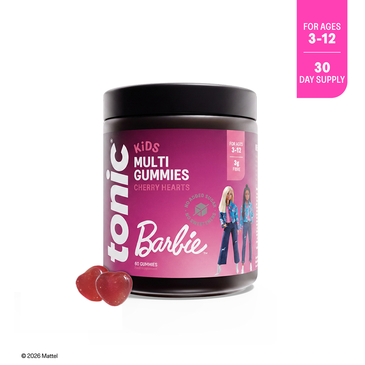 Tonic Health Barbie Kids Multivitamin Gummies | 1 Month Supply | 60 Gummies Kids Multivitamin Gummies