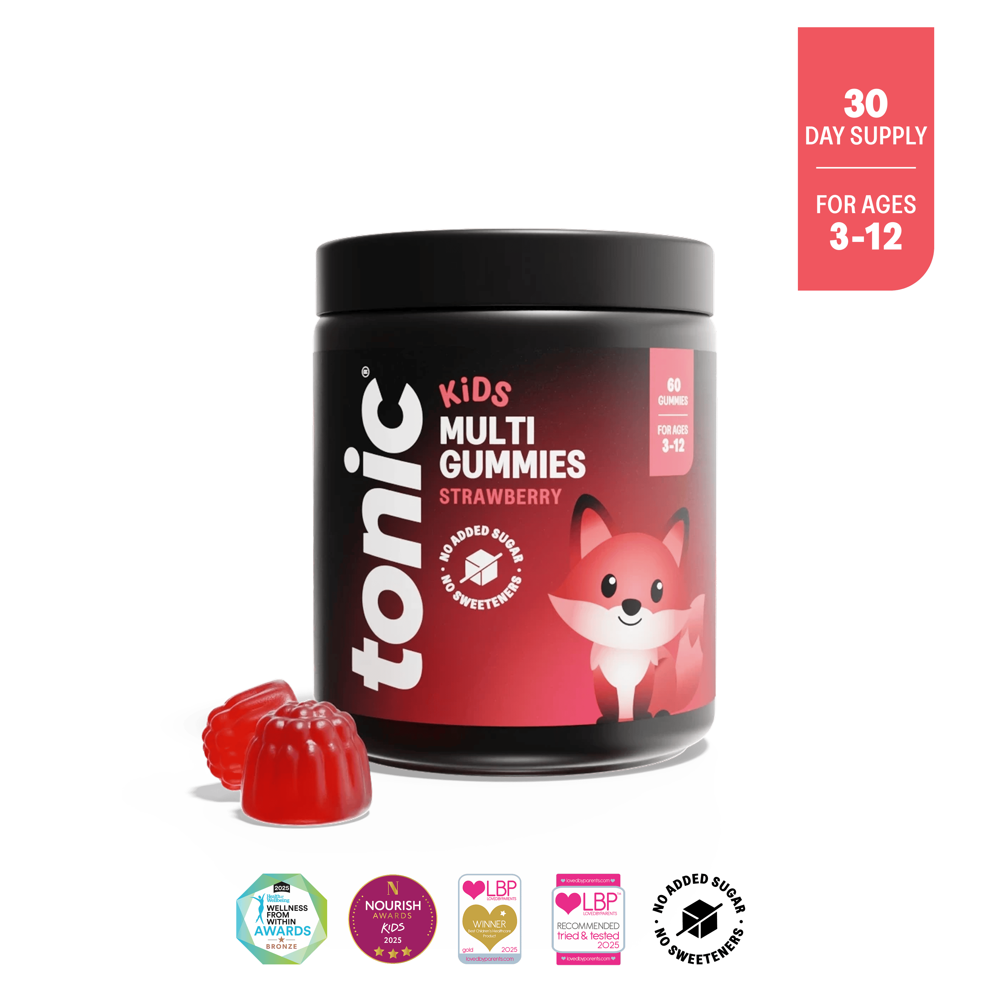 Tonic Health Kids Multivitamin Gummies | 1 Month Supply | 60 Gummies Kids Multivitamin Gummies