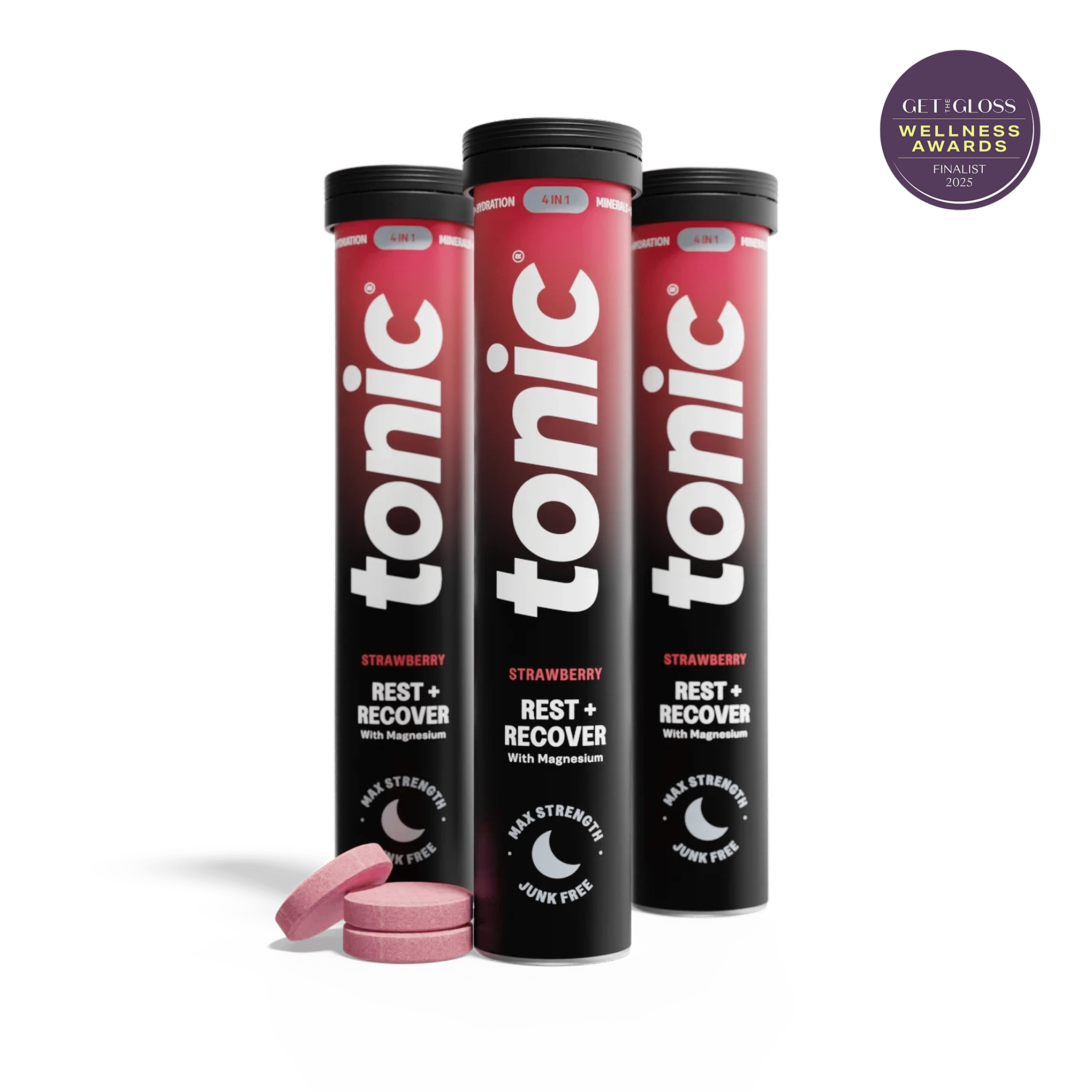 Tonic Health Strawberry Rest + Recover Rest & Recover - 4-in-1 Clean Magnesium formula 