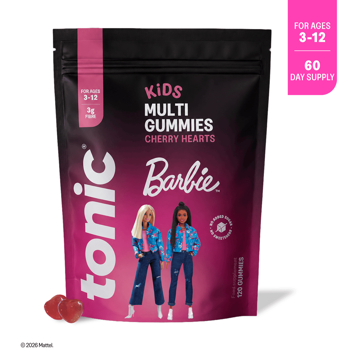 Tonic Health Barbie Barbie™ Kids Multi Gummies offer Tonic Barbie™ Kids Multivitamin Gummies | Cherry Hearts | Tonic Health
