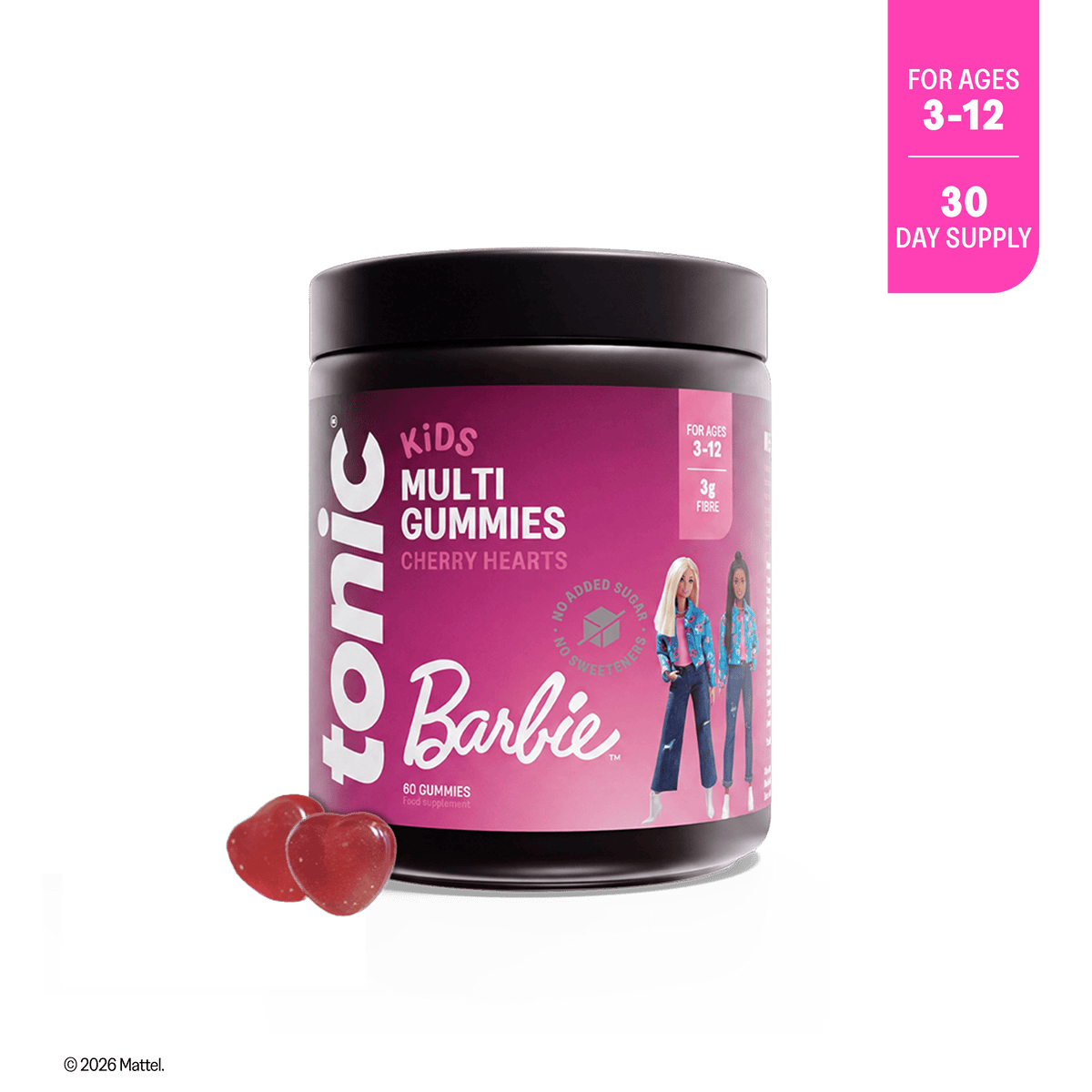 Tonic Health Barbie Barbie™ Kids Multi Gummies offer Tonic Barbie™ Kids Multivitamin Gummies | Cherry Hearts | Tonic Health
