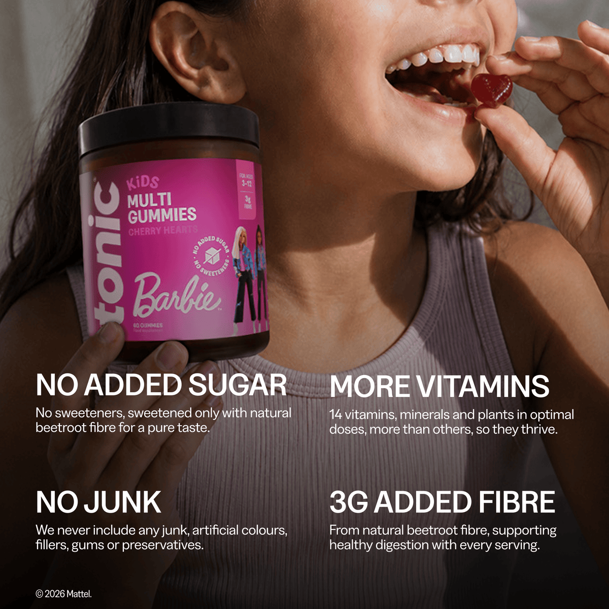 Tonic Health Barbie Barbie™ Kids Multi Gummies offer Tonic Barbie™ Kids Multivitamin Gummies | Cherry Hearts | Tonic Health