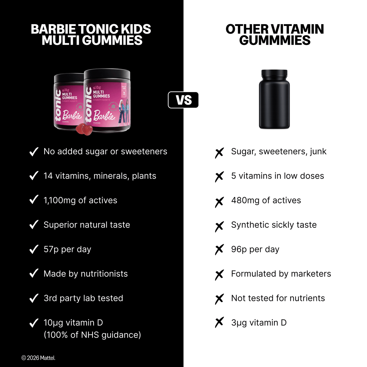 Tonic Health Barbie Barbie™ Kids Multi Gummies offer Tonic Barbie™ Kids Multivitamin Gummies | Cherry Hearts | Tonic Health