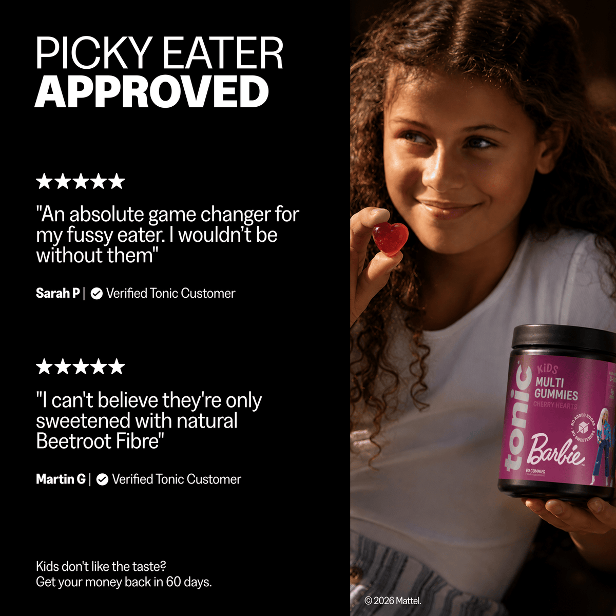 Tonic Health Barbie Barbie™ Kids Multi Gummies offer Tonic Barbie™ Kids Multivitamin Gummies | Cherry Hearts | Tonic Health