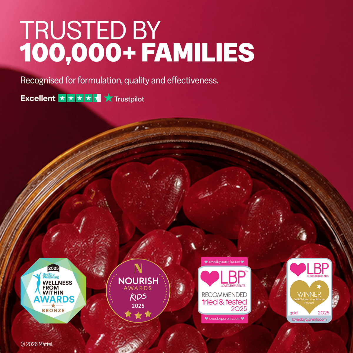Tonic Health Barbie Barbie™ Kids Multi Gummies offer Tonic Barbie™ Kids Multivitamin Gummies | Cherry Hearts | Tonic Health