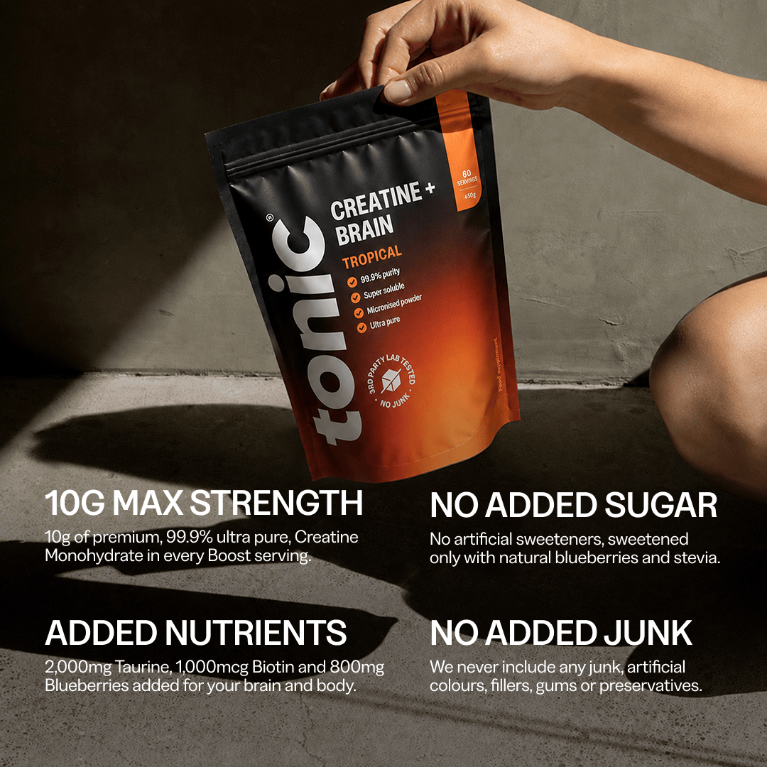 Tonic Health Creatine + Brain Creatine Monohydrate Powder | Taurine & Biotin | Tonic Health