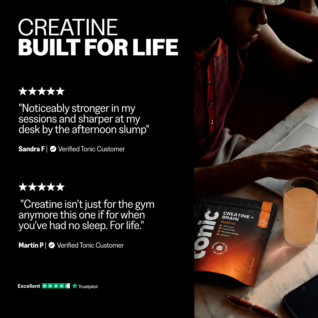 Tonic Health Creatine + Brain Creatine Monohydrate Powder | Taurine & Biotin | Tonic Health
