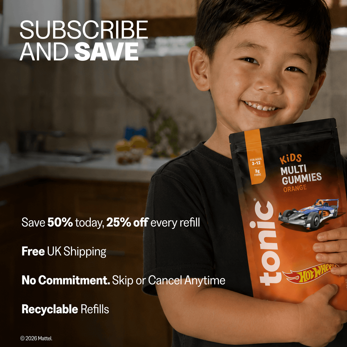 Tonic Health Hot Wheels Hot Wheels™ Kids Multi Gummies offer Tonic Hot Wheels™ Kids Orange Multivitamin Gummies | Tonic Health